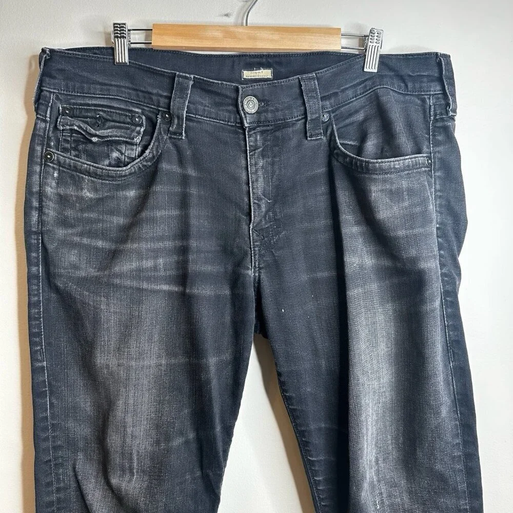 True Religion Ricky‎ Relaxed Straight Mens 38 (actual 40x31) Black Denim Jeans
